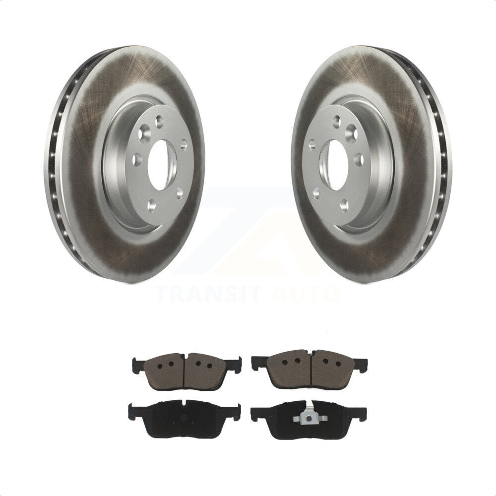 [Avant] Kit de disque (revêtu) et plaquette (céramique) de frein pour 2016-2017 Land Rover Range Evoque avec 300mm Diameter Rotor KGC-100177 par Transit Auto