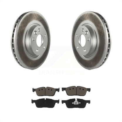[Avant] Kit de disque (revêtu) et plaquette (céramique) de frein pour 2016-2017 Land Rover Range Evoque avec 300mm Diameter Rotor KGC-100177 par Transit Auto