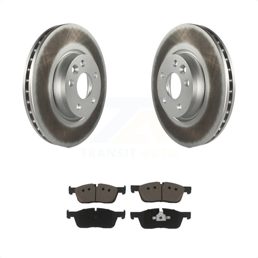 [Avant] Kit de disque (revêtu) et plaquette (céramique) de frein pour 2016-2017 Land Rover Range Evoque avec 300mm Diameter Rotor KGC-100177 par Transit Auto