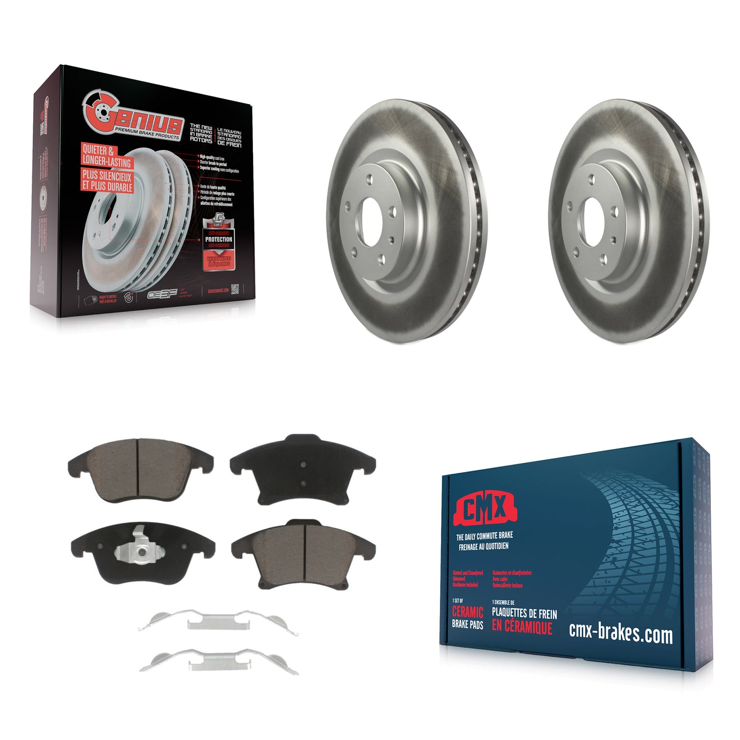 [Avant] Kit de disque (revêtu) et plaquette (céramique) de frein pour Ford Fusion Lincoln MKZ KGC-100178