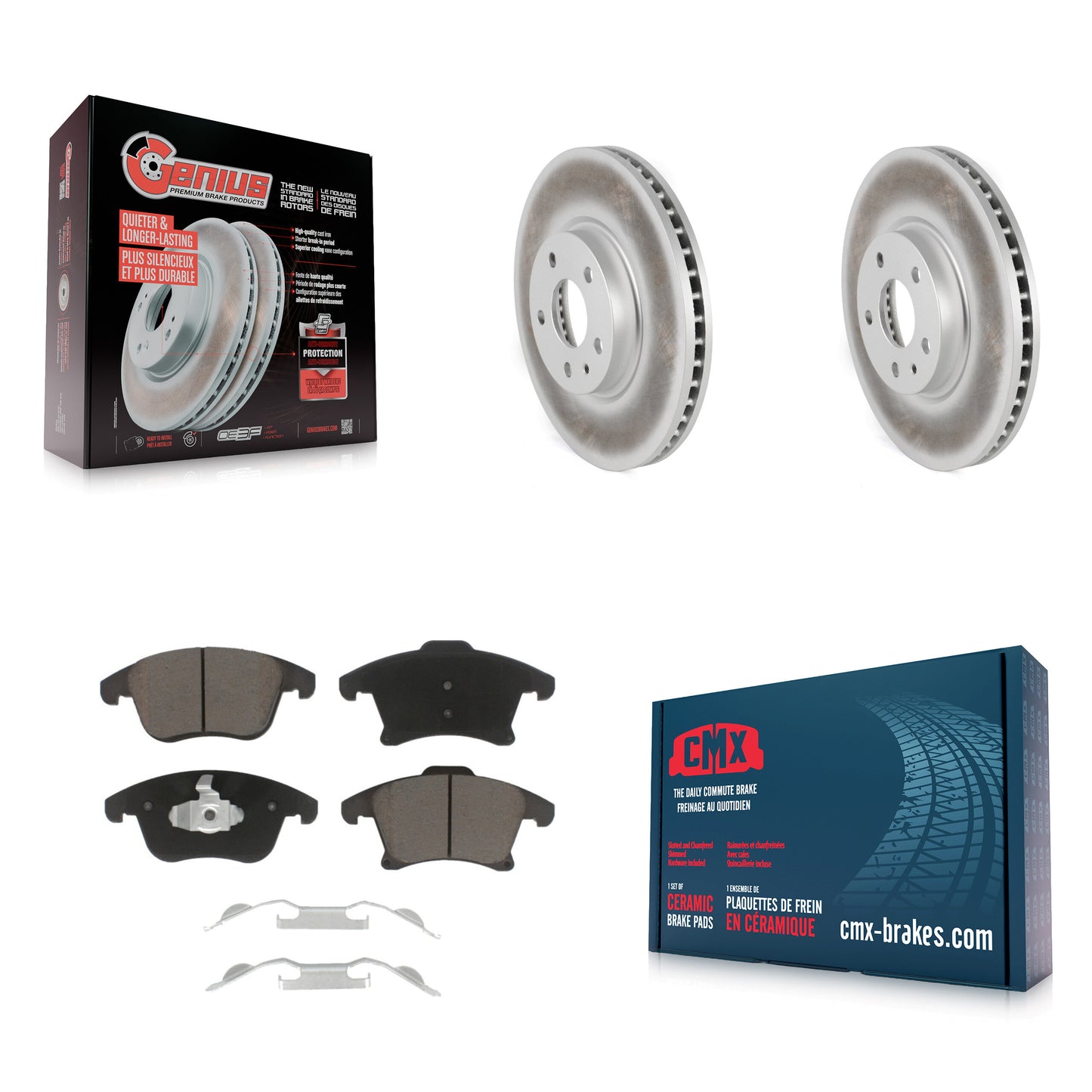 [Avant] Kit de disque (revêtu) et plaquette (céramique) de frein pour Ford Fusion Lincoln MKZ KGC-100180