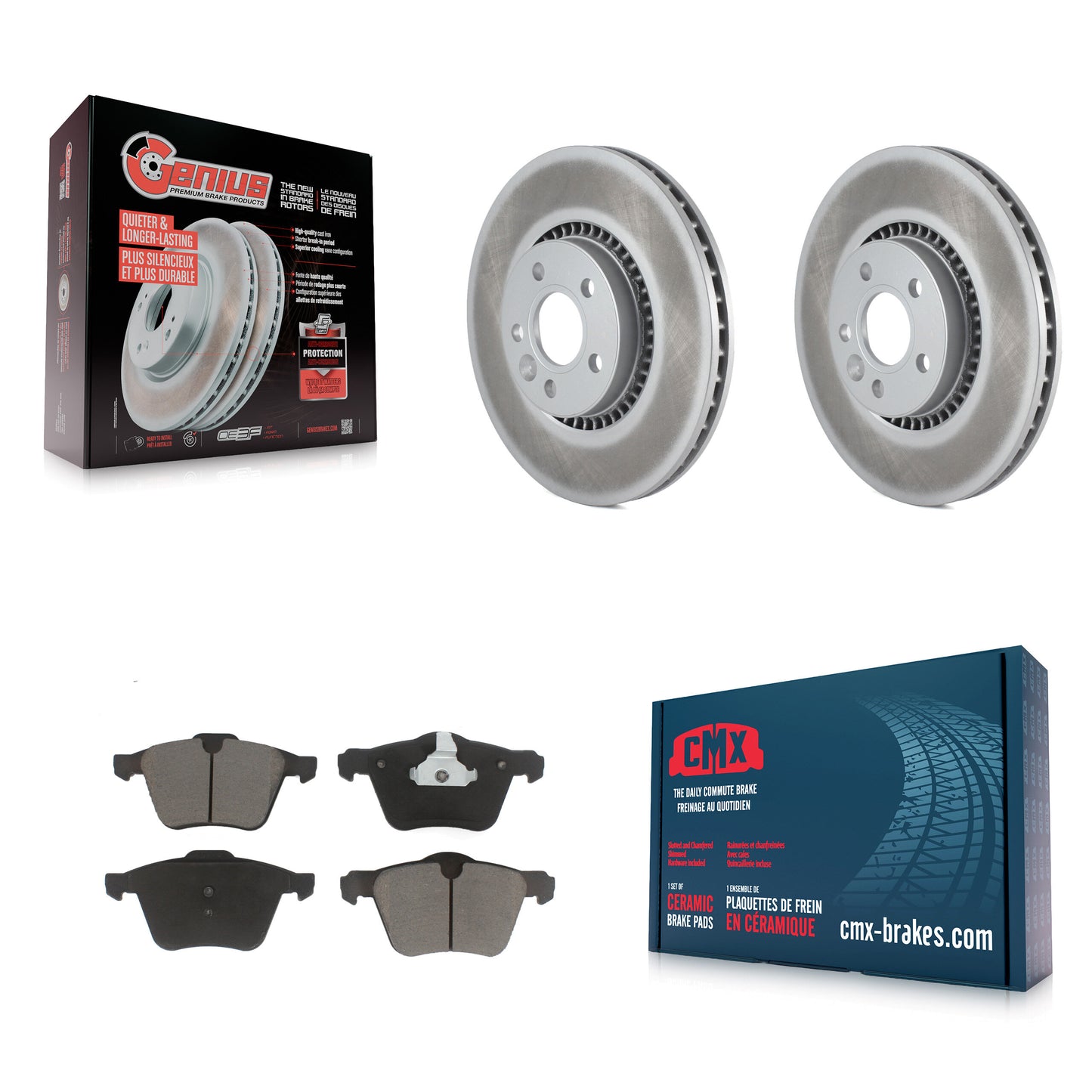 [Avant] Kit de disque (revêtu) et plaquette (céramique) de frein pour Volvo S60 XC70 S80 V60 Cross Country V70 KGC-100183