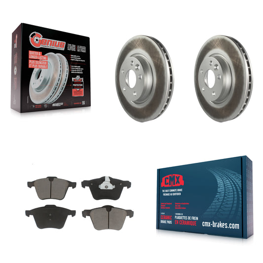 [Avant] Kit de disque (revêtu) et plaquette (céramique) de frein pour 2008 Volvo V70 avec 300mm Diameter Rotor KGC-100185