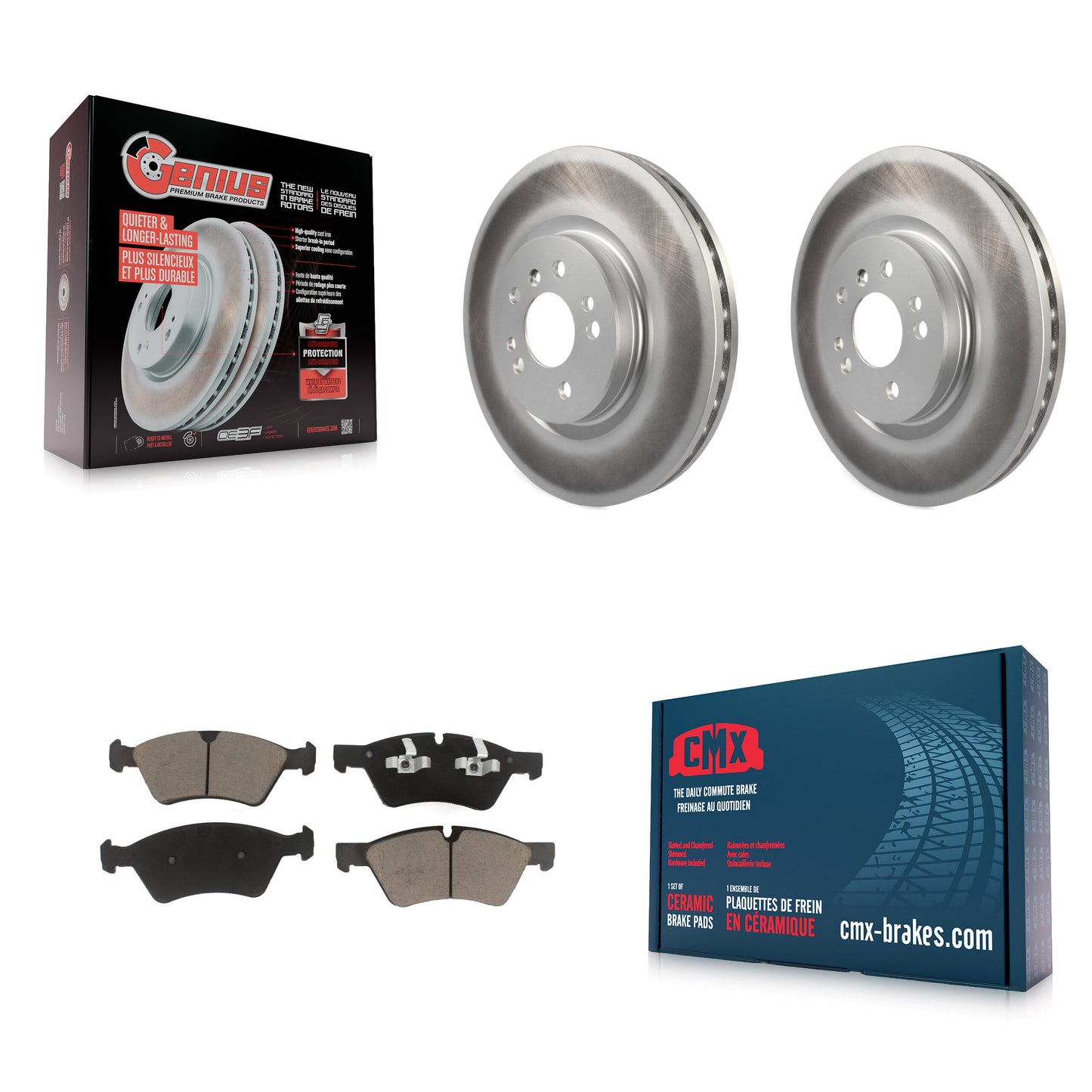 [Avant] Kit de disque (revêtu) et plaquette (céramique) de frein pour Mercedes-Benz ML350 R350 ML500 ML320 R500 R320 ML450 KGC-100196