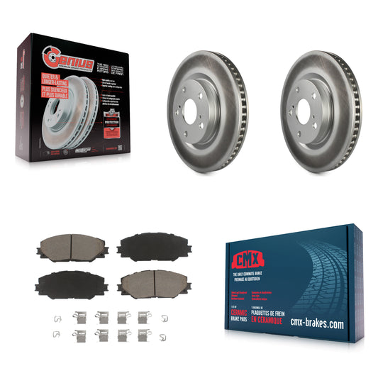[Avant] Kit de disque (revêtu) et plaquette (céramique) de frein pour Toyota RAV4 Scion tC Matrix Pontiac Vibe Corolla iM Mirai KGC-100197