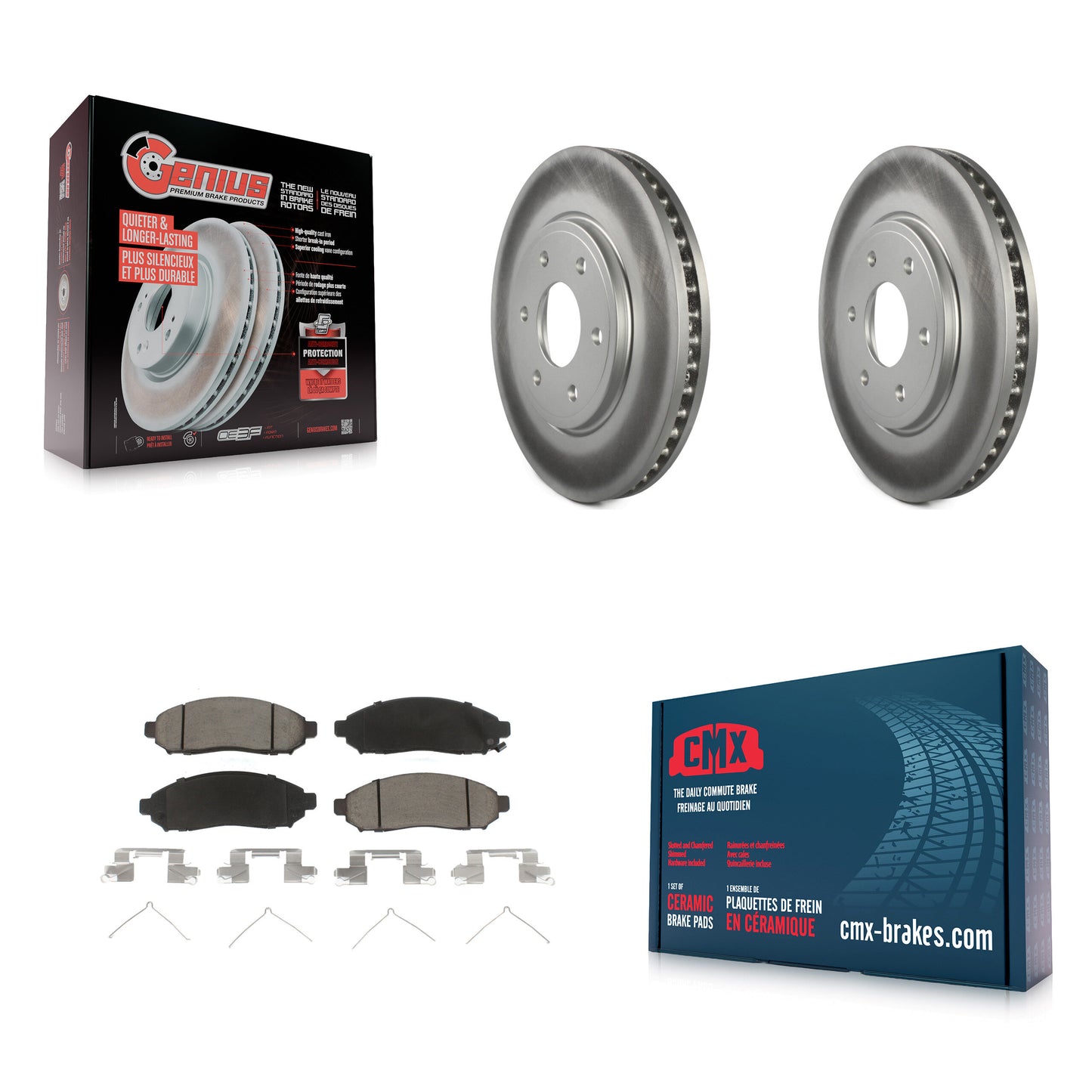 [Avant] Kit de disque (revêtu) et plaquette (céramique) de frein pour Nissan Frontier Suzuki Equator 2.5L KGC-100202