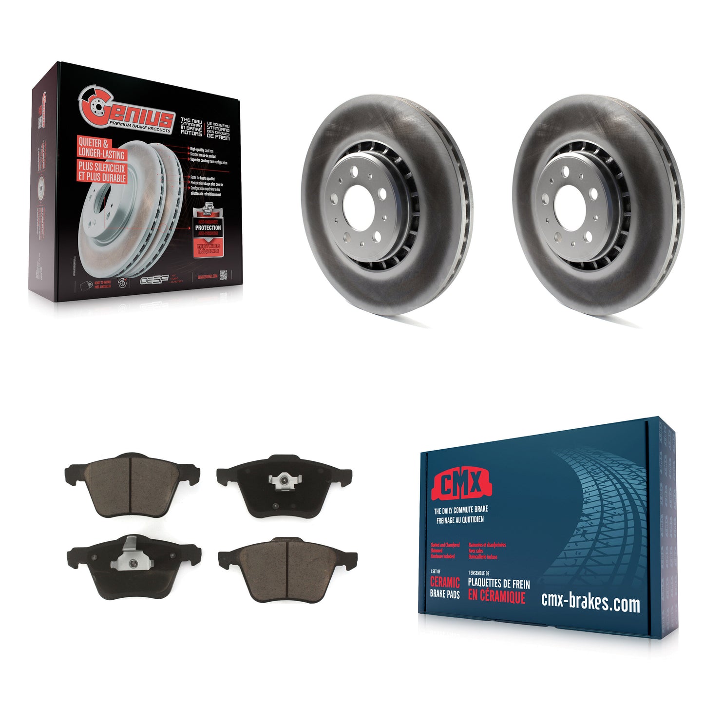 [Avant] Kit de disque (revêtu) et plaquette (céramique) de frein pour 2003-2014 Volvo XC90 avec 336mm Diameter Rotor KGC-100205