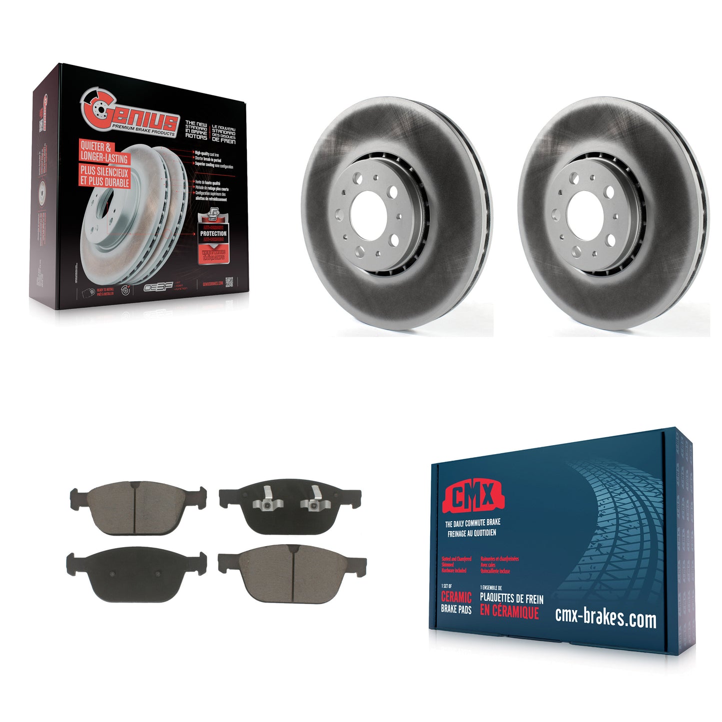 [Avant] Kit de disque (revêtu) et plaquette (céramique) de frein pour 2003-2014 Volvo XC90 avec 328mm Diameter Rotor KGC-100206