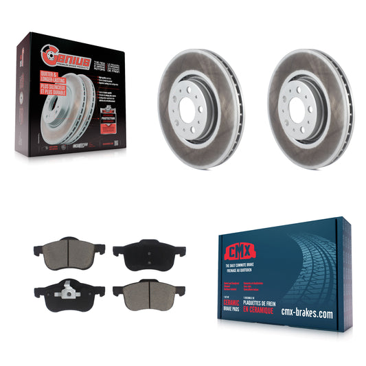 [Avant] Kit de disque (revêtu) et plaquette (céramique) de frein pour 2008 Volvo S60 avec 316mm Diameter Rotor KGC-100207