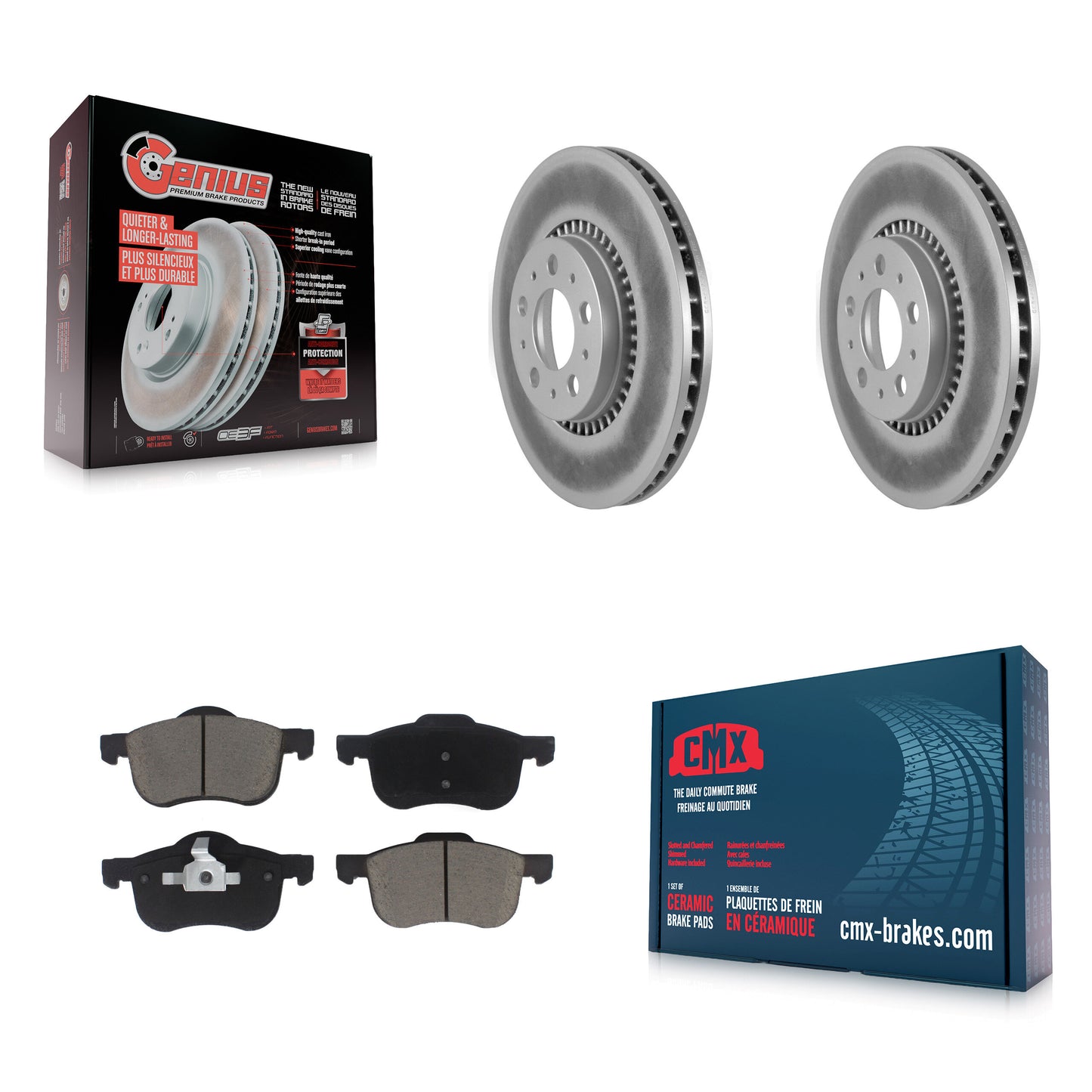 [Avant] Kit de disque (revêtu) et plaquette (céramique) de frein pour Volvo S60 V70 XC70 S80 KGC-100209
