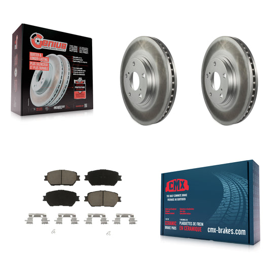 [Avant] Kit de disque (revêtu) et plaquette (céramique) de frein pour 2002-2004 Toyota Camry avec 296mm Diameter Rotor Stepped Hat Design KGC-100216