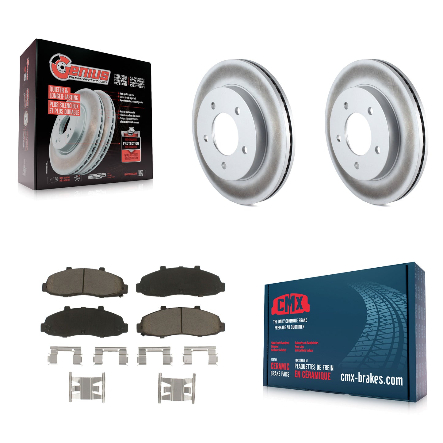 [Avant] Kit de disque (revêtu) et plaquette (céramique) de frein pour Ford F-150 Heritage 4WD KGC-100220