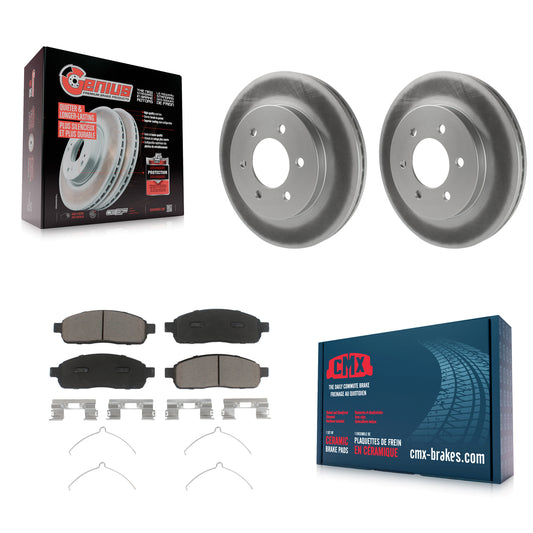 [Avant] Kit de disque (revêtu) et plaquette (céramique) de frein pour Ford F-150 Lincoln Mark LT avec 6 Lug Wheels 4WD KGC-100222
