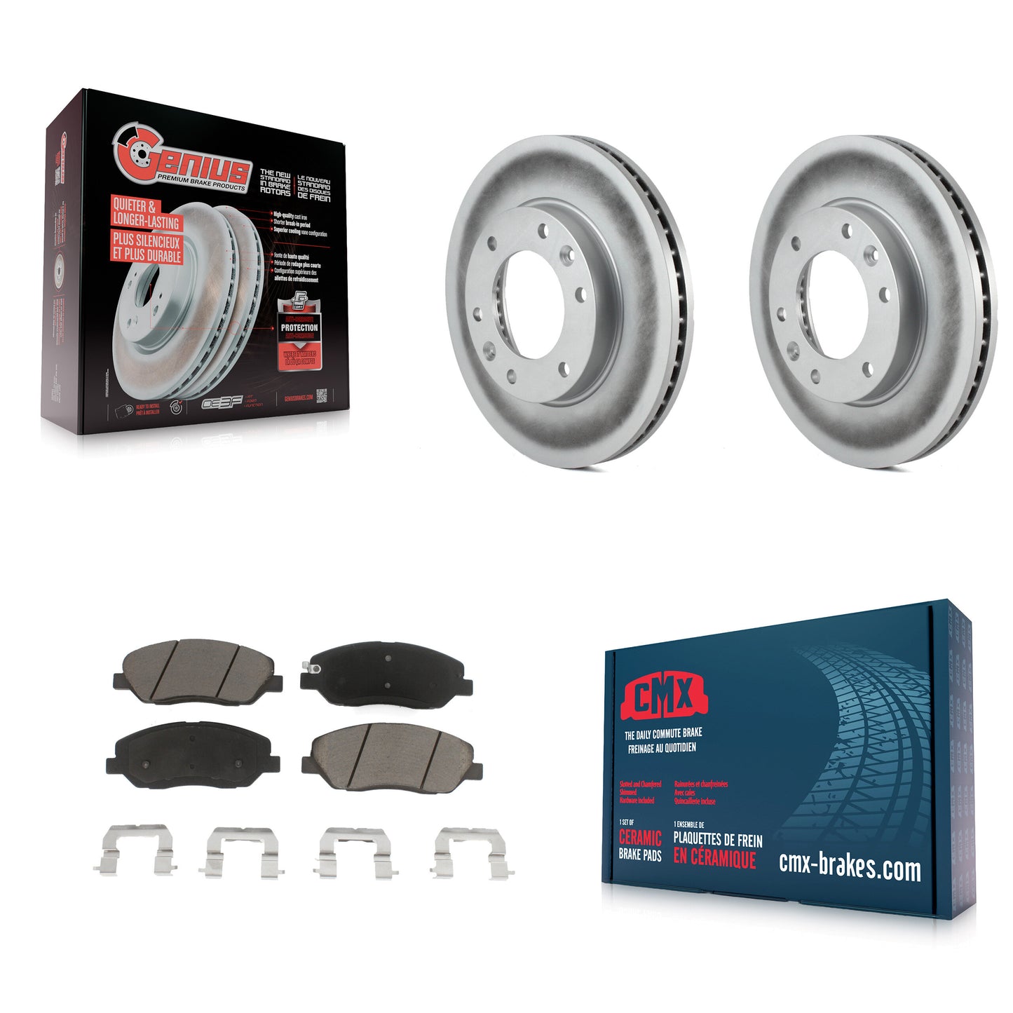 [Avant] Kit de disque (revêtu) et plaquette (céramique) de frein pour Kia Sedona Hyundai Entourage KGC-100245