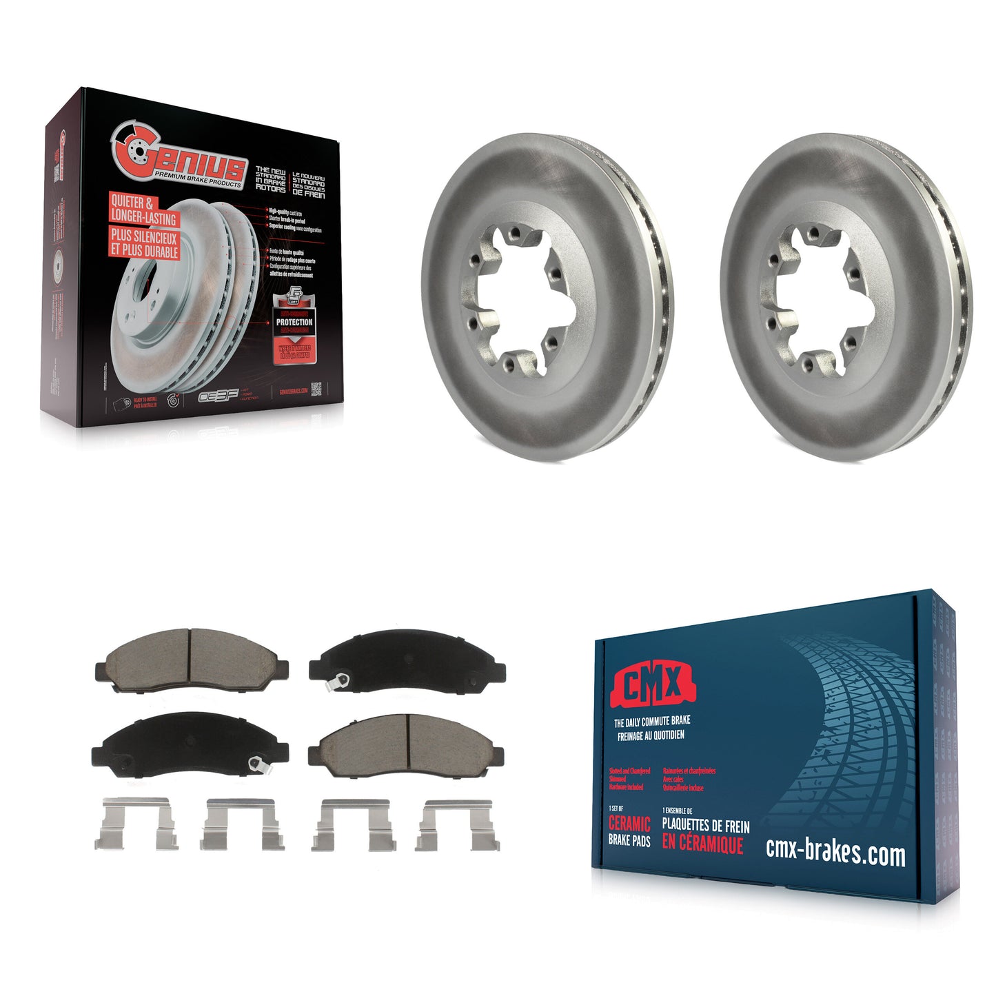 [Avant] Kit de disque (revêtu) et plaquette (céramique) de frein pour Chevrolet Colorado GMC Canyon Isuzu i-290 i-280 i-370 i-350 KGC-100246