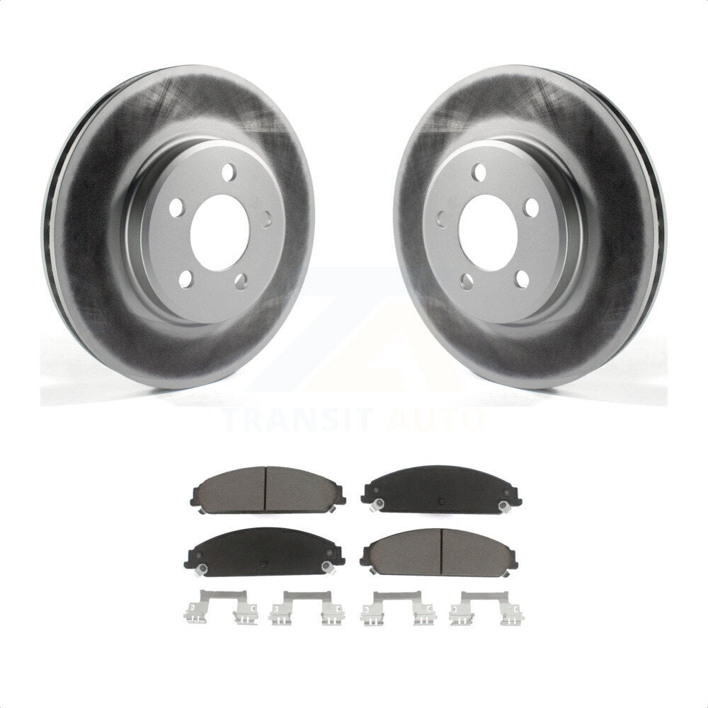 [Avant] Kit de disque (revêtu) et plaquette (céramique) de frein pour Dodge Charger Chrysler 300 Challenger KGC-100248 par Transit Auto