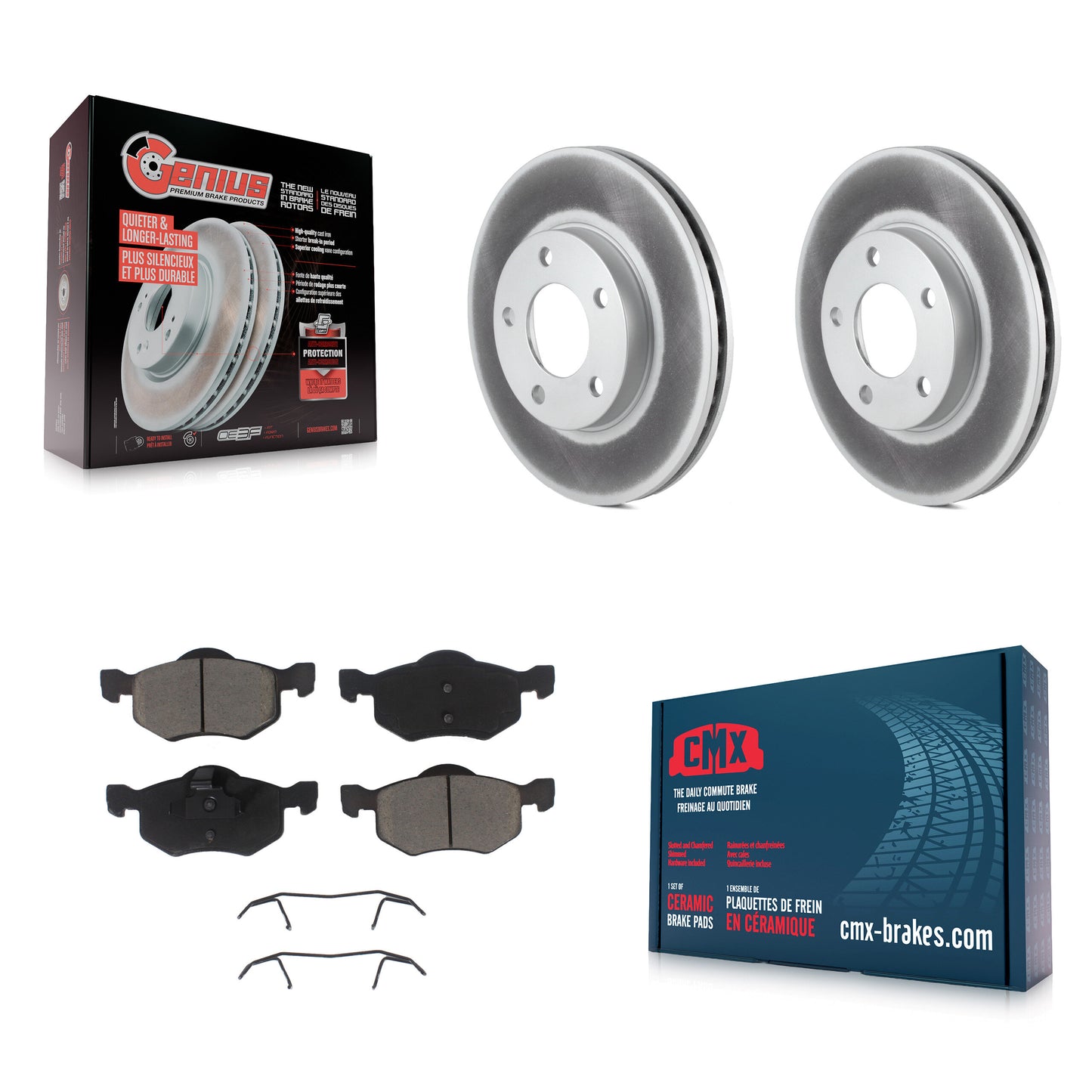 [Avant] Kit de disque (revêtu) et plaquette (céramique) de frein pour Ford Escape Mazda Tribute Mercury Mariner KGC-100255