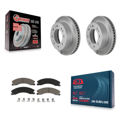 [Avant] Kit de disque (revêtu) et plaquette (céramique) de frein pour Chevrolet Silverado 2500 HD GMC Sierra 3500 Suburban KGC-100258