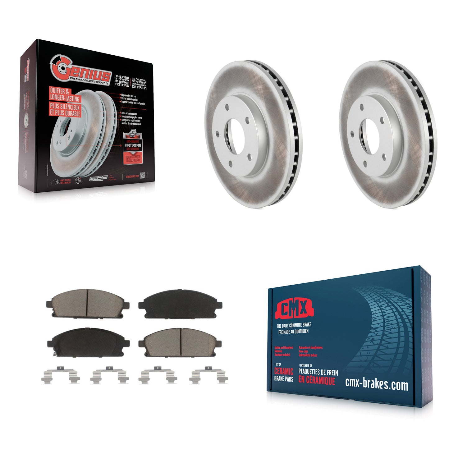 [Avant] Kit de disque (revêtu) et plaquette (céramique) de frein pour 2004-2006 Nissan X-Trail KGC-100265