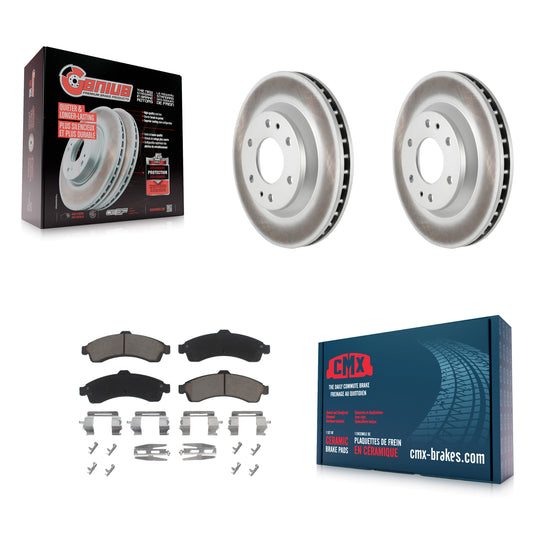 [Avant] Kit de disque (revêtu) et plaquette (céramique) de frein pour Chevrolet Trailblazer GMC Envoy Buick Rainier Oldsmobile Bravada Isuzu Ascender KGC-100266