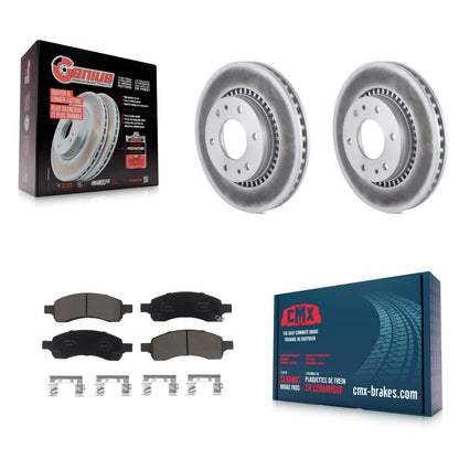 [Avant] Kit de disque (revêtu) et plaquette (céramique) de frein pour Chevrolet Trailblazer GMC Envoy Buick Rainier Isuzu Ascender KGC-100297