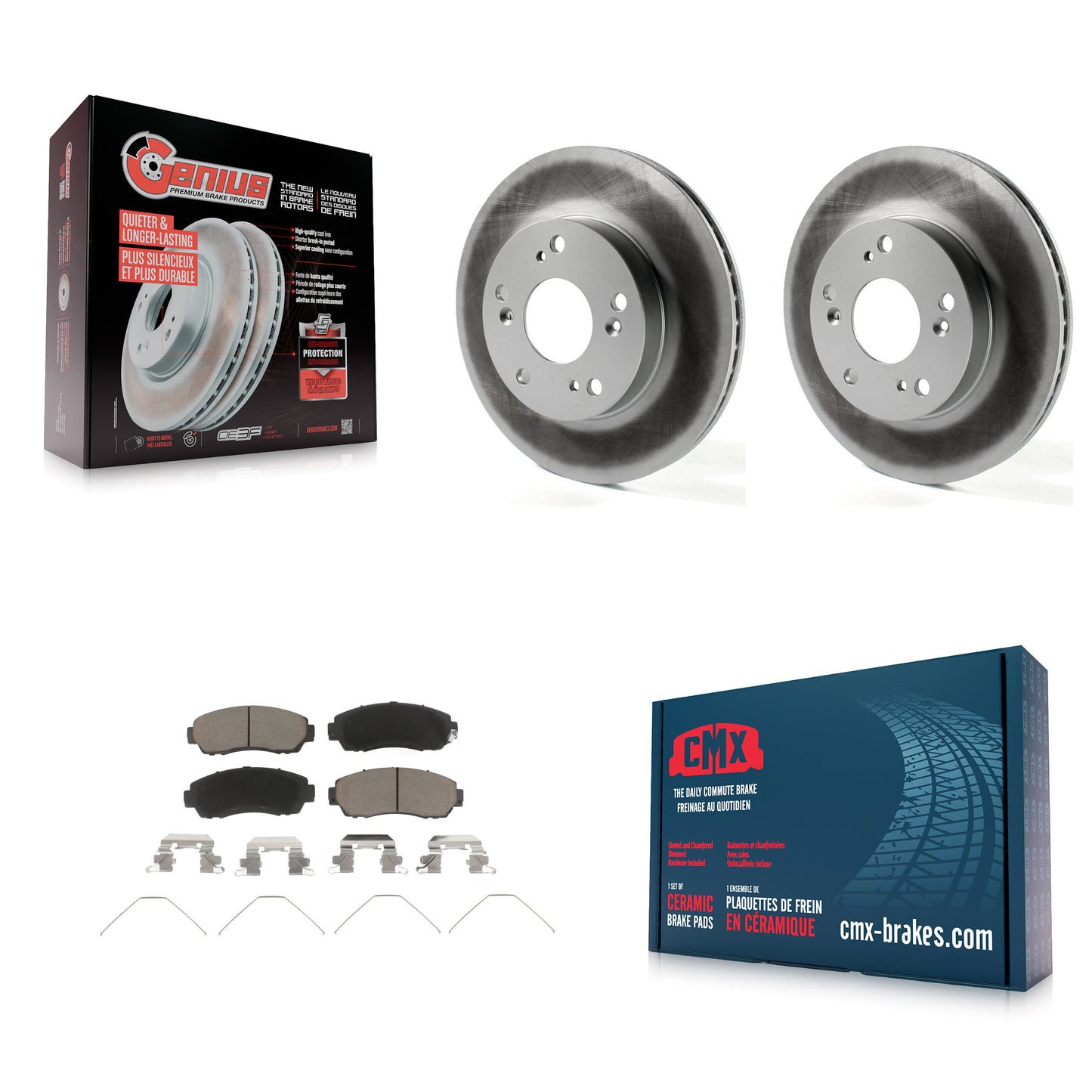 [Avant] Kit de disque (revêtu) et plaquette (céramique) de frein pour 2015 Honda Civic LX SE avec Manual transmission KGC-100314