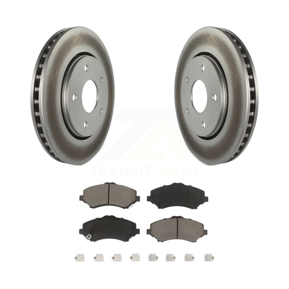 [Avant] Kit de disque (revêtu) et plaquette (céramique) de frein pour Dodge Grand Caravan Chrysler Town & Country Journey Volkswagen Routan Ram C/V KGC-100322 par Transit Auto