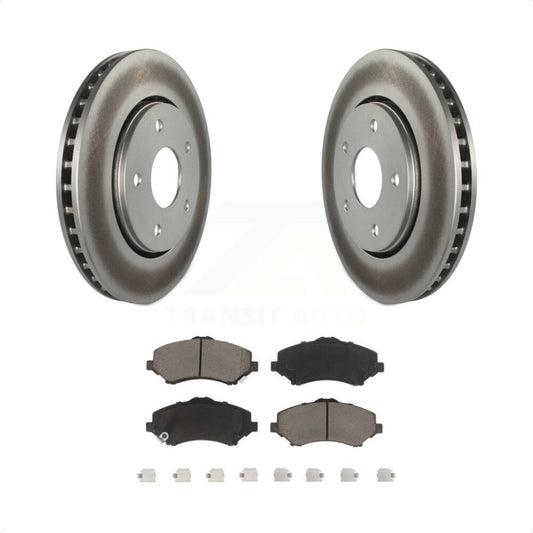 [Avant] Kit de disque (revêtu) et plaquette (céramique) de frein pour Dodge Grand Caravan Chrysler Town & Country Journey Volkswagen Routan Ram C/V KGC-100322 par Transit Auto