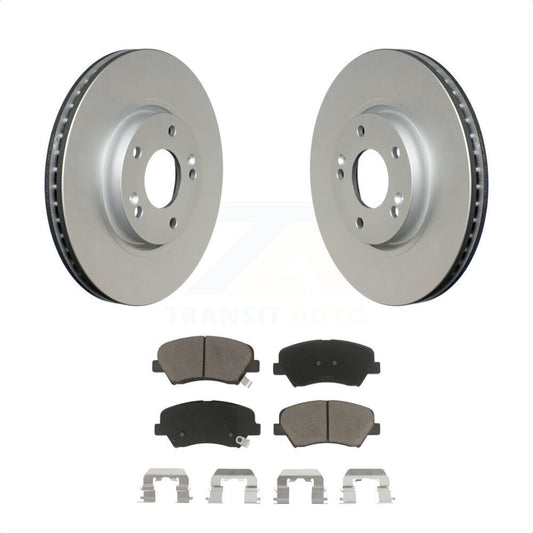 [Avant] Kit de disque (revêtu) et plaquette (céramique) de frein pour 2015 Hyundai Veloster Tech RE FLEX SE KGC-100346 par Transit Auto