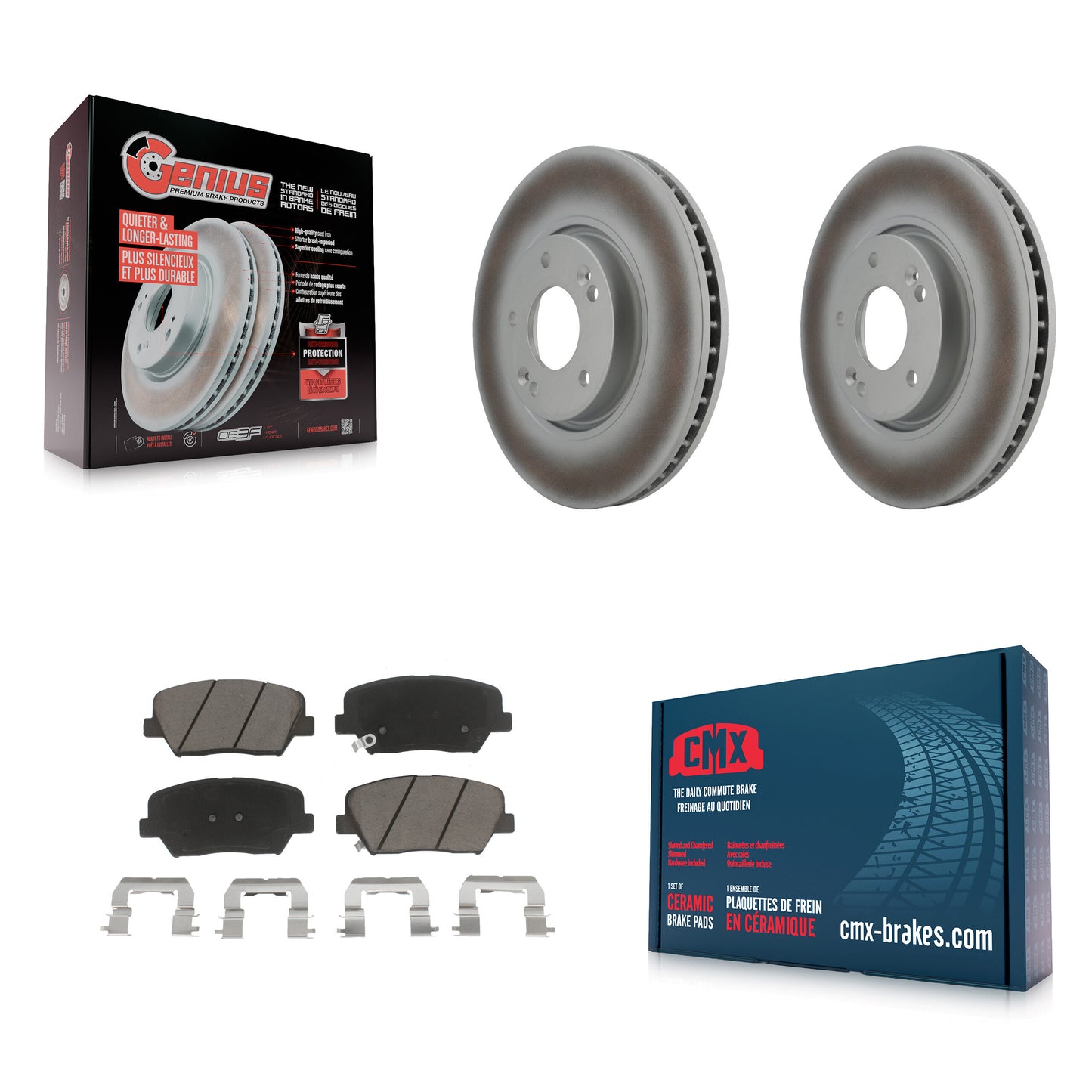 [Avant] Kit de disque (revêtu) et plaquette (céramique) de frein pour 2014-2017 Kia Rondo KGC-100355