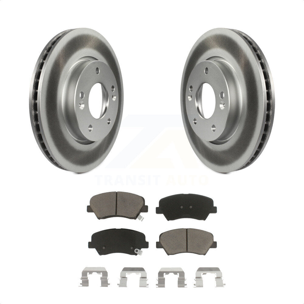 [Avant] Kit de disque (revêtu) et plaquette (céramique) de frein pour 2014 Kia Forte5 EX KGC-100356 par Transit Auto