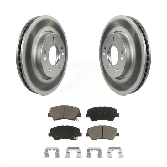 [Avant] Kit de disque (revêtu) et plaquette (céramique) de frein pour 2014 Kia Forte5 EX KGC-100356 par Transit Auto