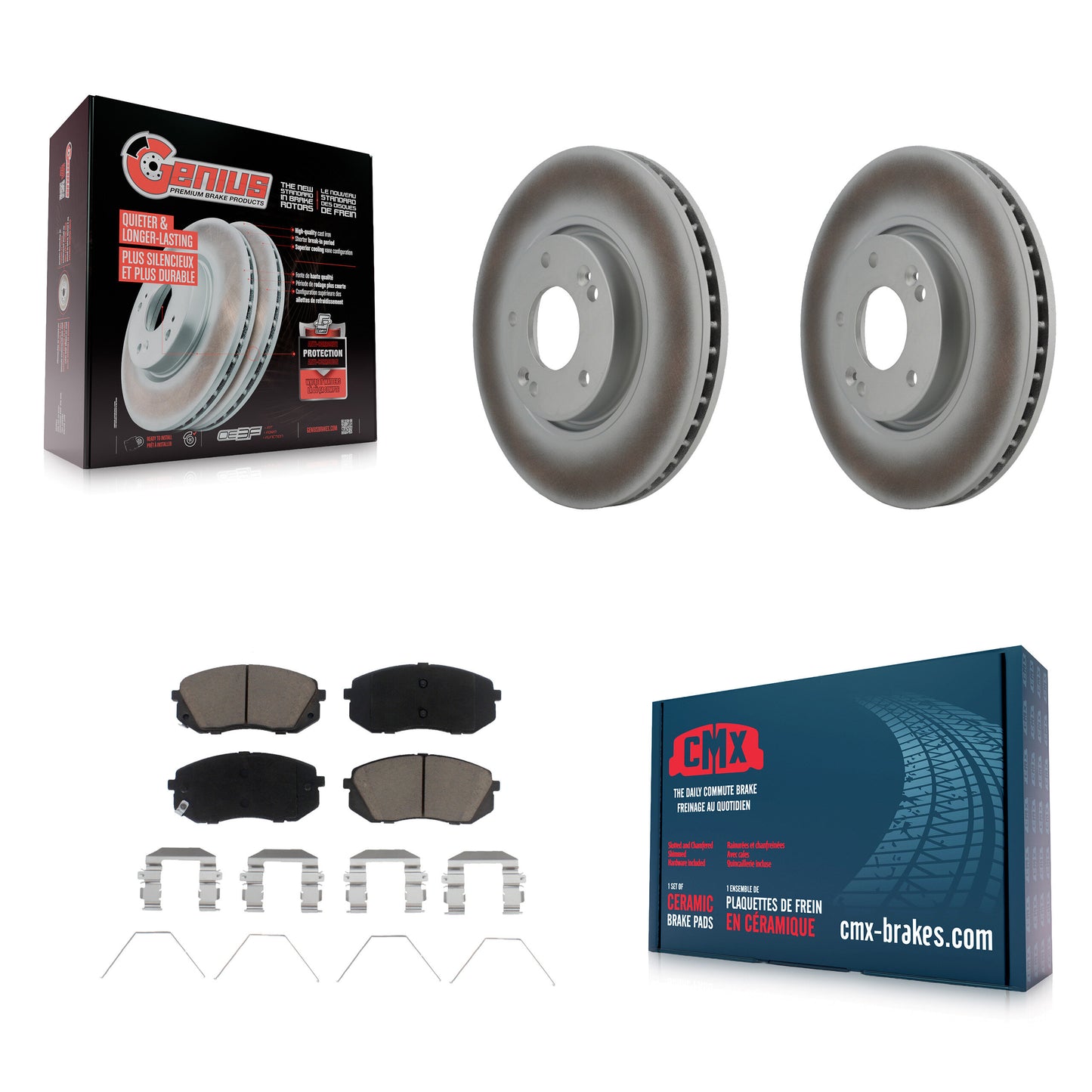 [Avant] Kit de disque (revêtu) et plaquette (céramique) de frein pour 2017-2019 Kia Soul EV KGC-100357