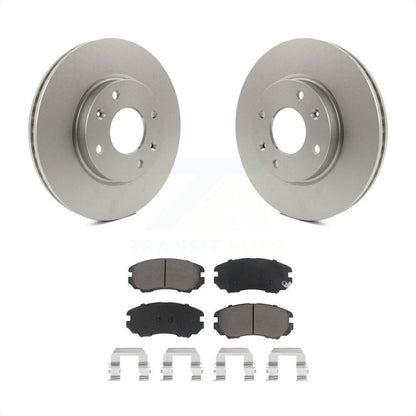 [Avant] Kit de disque (revêtu) et plaquette (céramique) de frein pour Hyundai Sonata Kia Optima Magentis KGC-100362 par Transit Auto