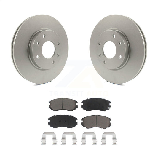 [Avant] Kit de disque (revêtu) et plaquette (céramique) de frein pour Hyundai Sonata Kia Optima Magentis KGC-100362 par Transit Auto