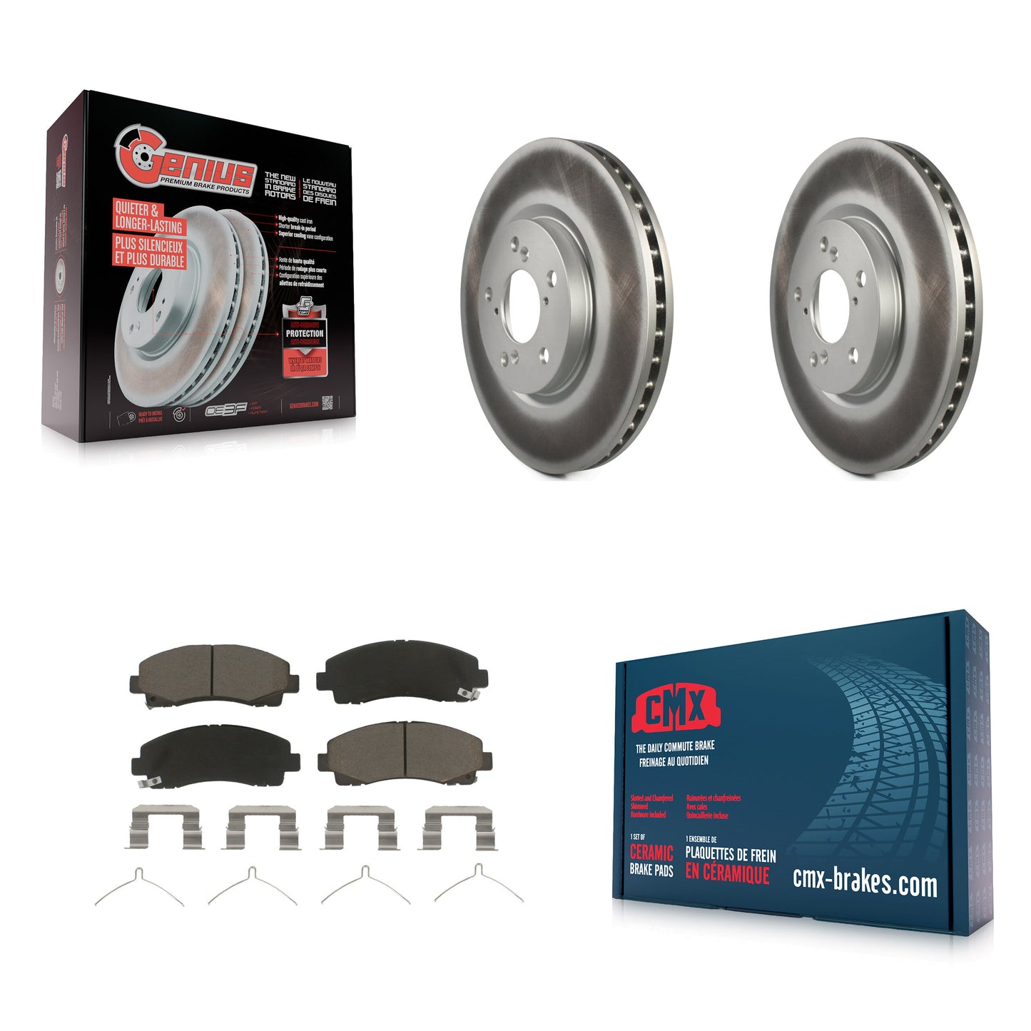 [Avant] Kit de disque (revêtu) et plaquette (céramique) de frein pour 2006-2014 Honda Ridgeline KGC-100368