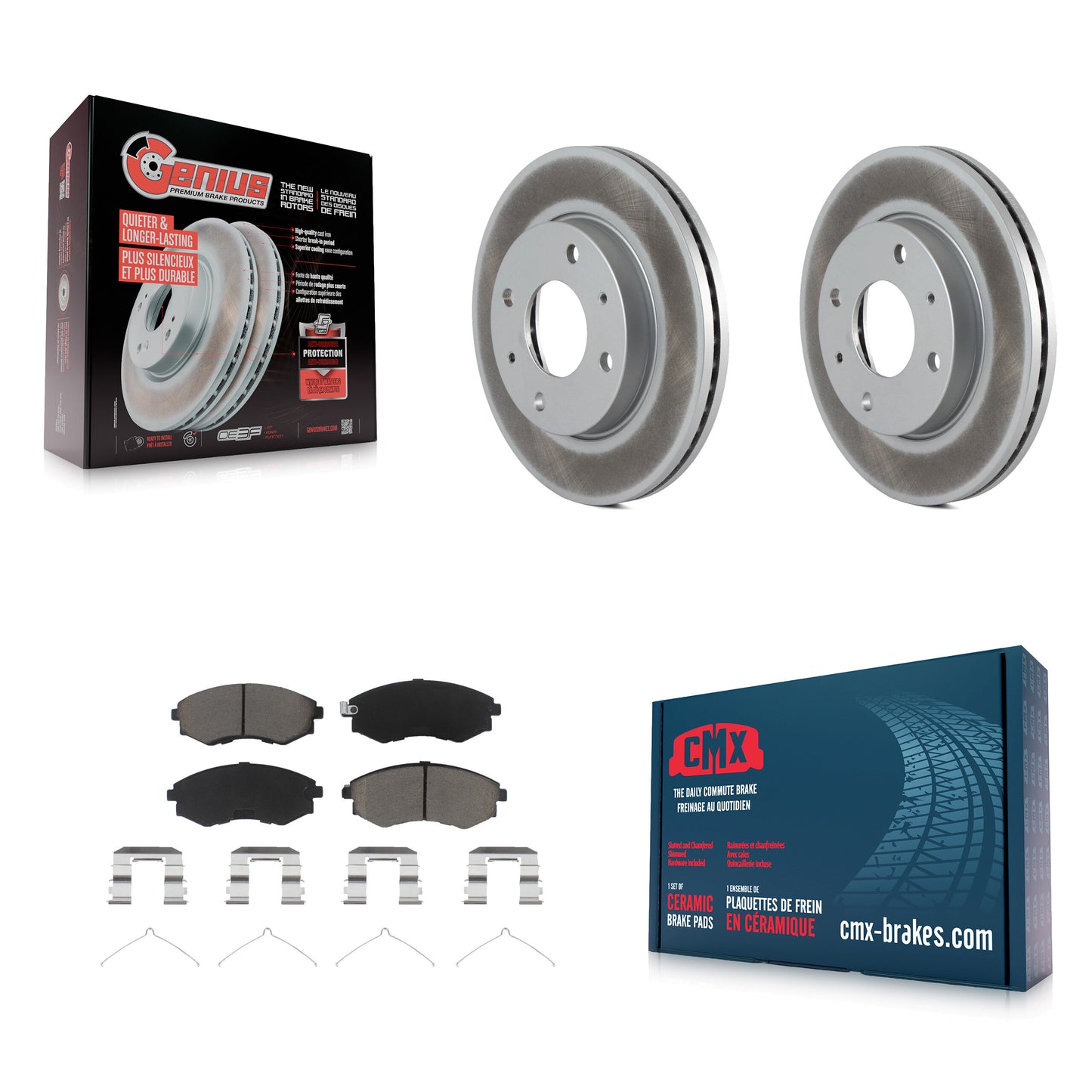 [Avant] Kit de disque (revêtu) et plaquette (céramique) de frein pour Hyundai Elantra Sonata Kia Optima Magentis KGC-100370
