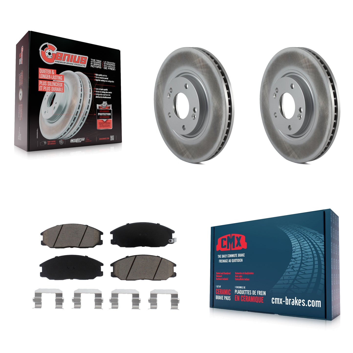 [Avant] Kit de disque (revêtu) et plaquette (céramique) de frein pour Kia Amanti Hyundai XG350 KGC-100374