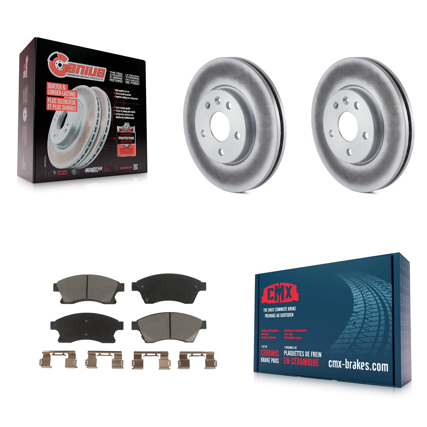 [Avant] Kit de disque (revêtu) et plaquette (céramique) de frein pour Chevrolet Cruze Sonic Limited KGC-100377