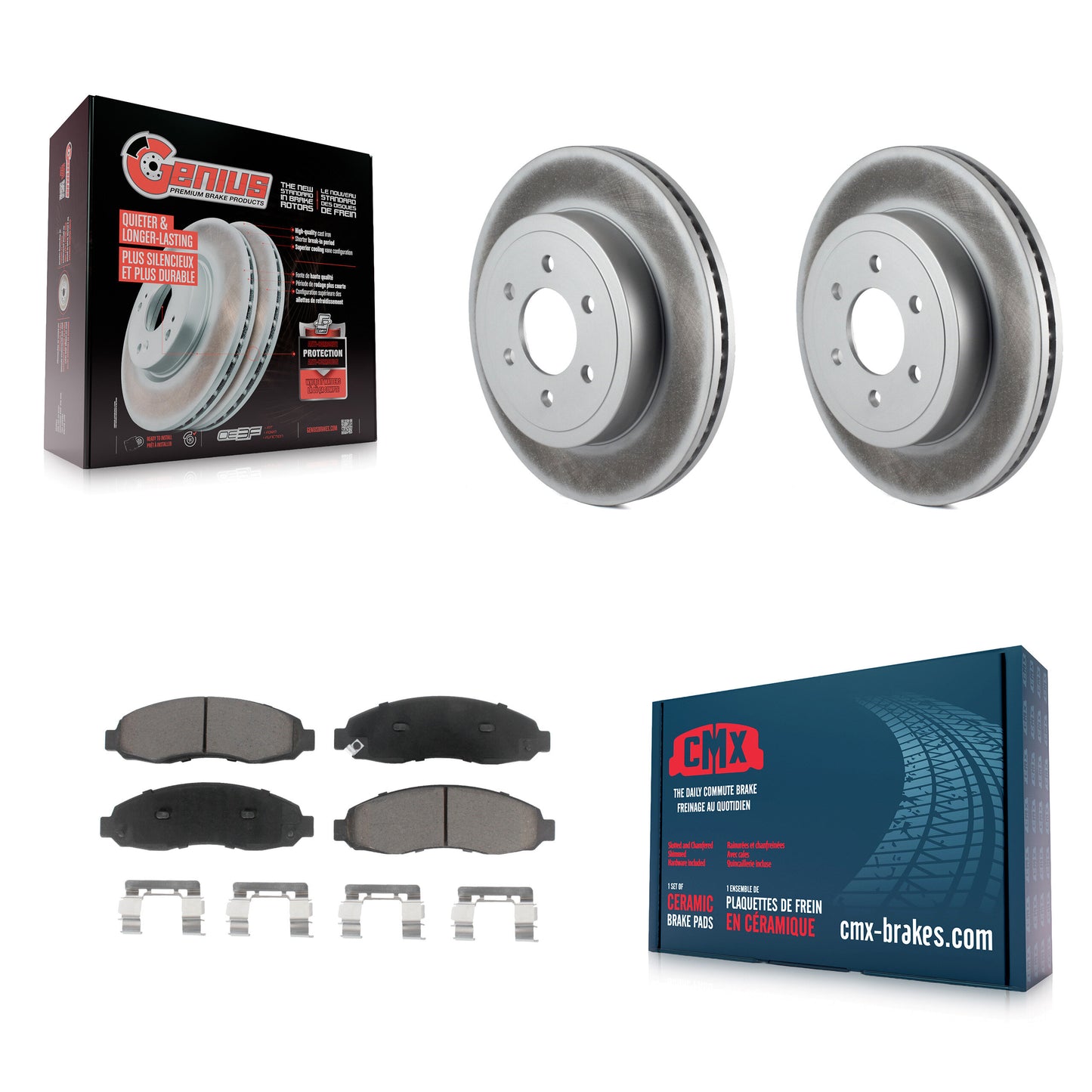 [Avant] Kit de disque (revêtu) et plaquette (céramique) de frein pour 2003-2004 Dodge Dakota KGC-100378