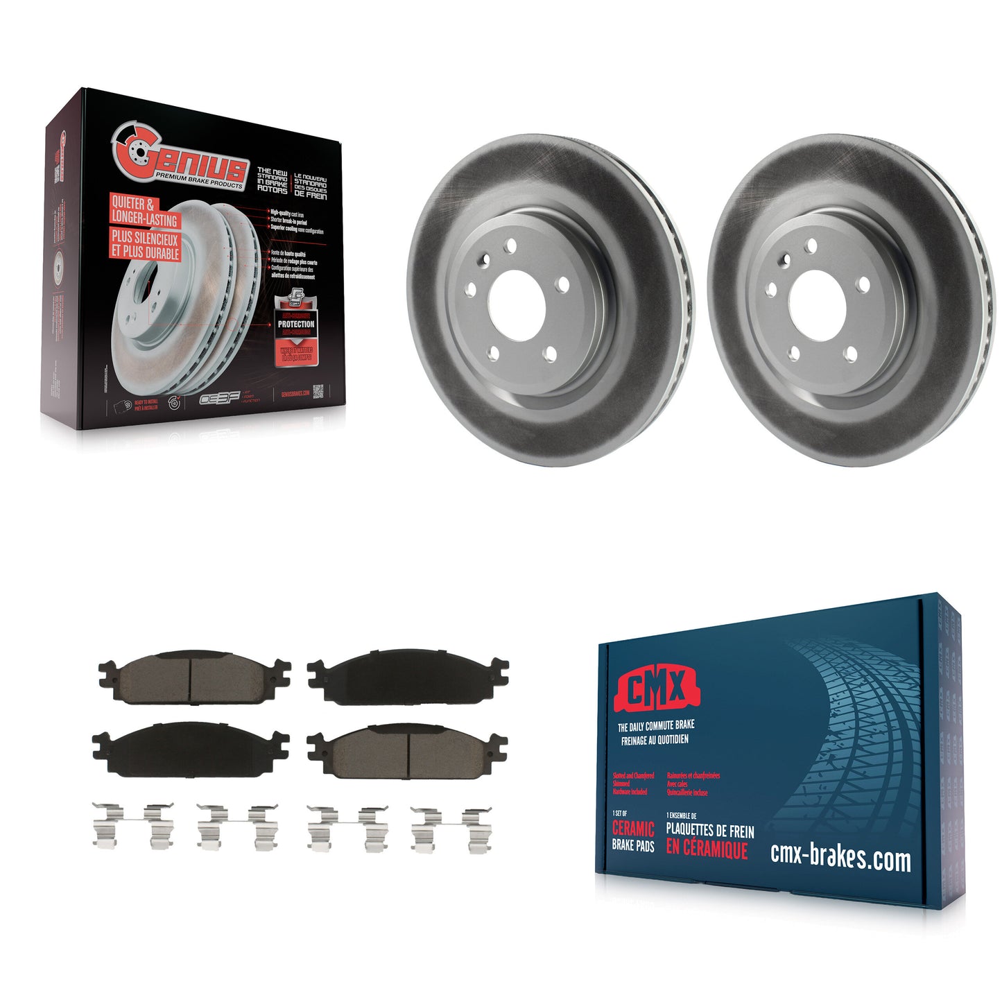 [Avant] Kit de disque (revêtu) et plaquette (céramique) de frein pour 2009-2010 Lincoln MKS KGC-100382