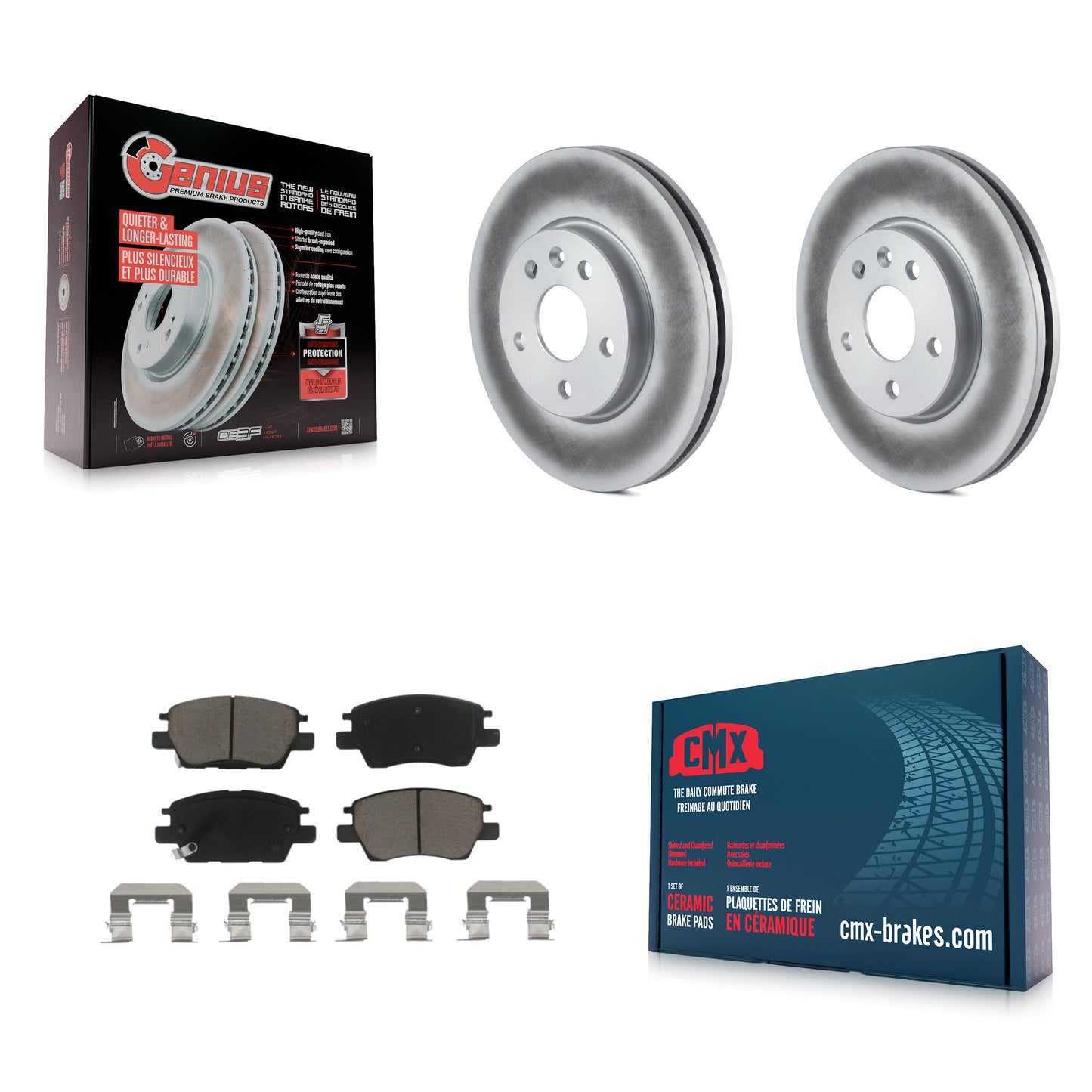 [Avant] Kit de disque (revêtu) et plaquette (céramique) de frein pour Chevrolet Cruze Volt Bolt EV EUV KGC-100384