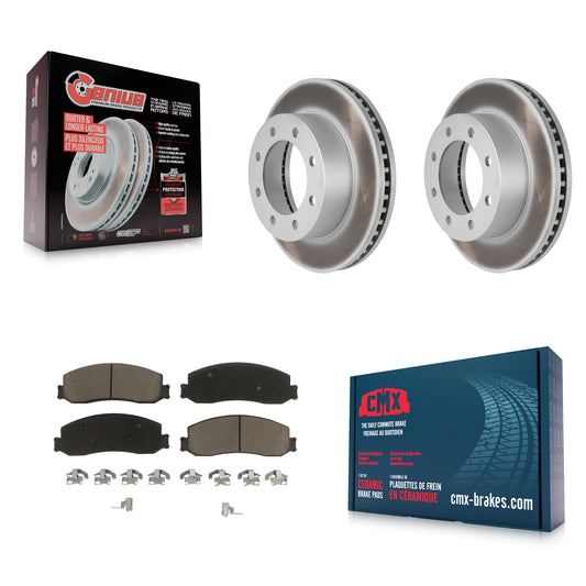[Avant] Kit de disque (revêtu) et plaquette (céramique) de frein pour Ford F-350 Super Duty F-250 4WD KGC-100395