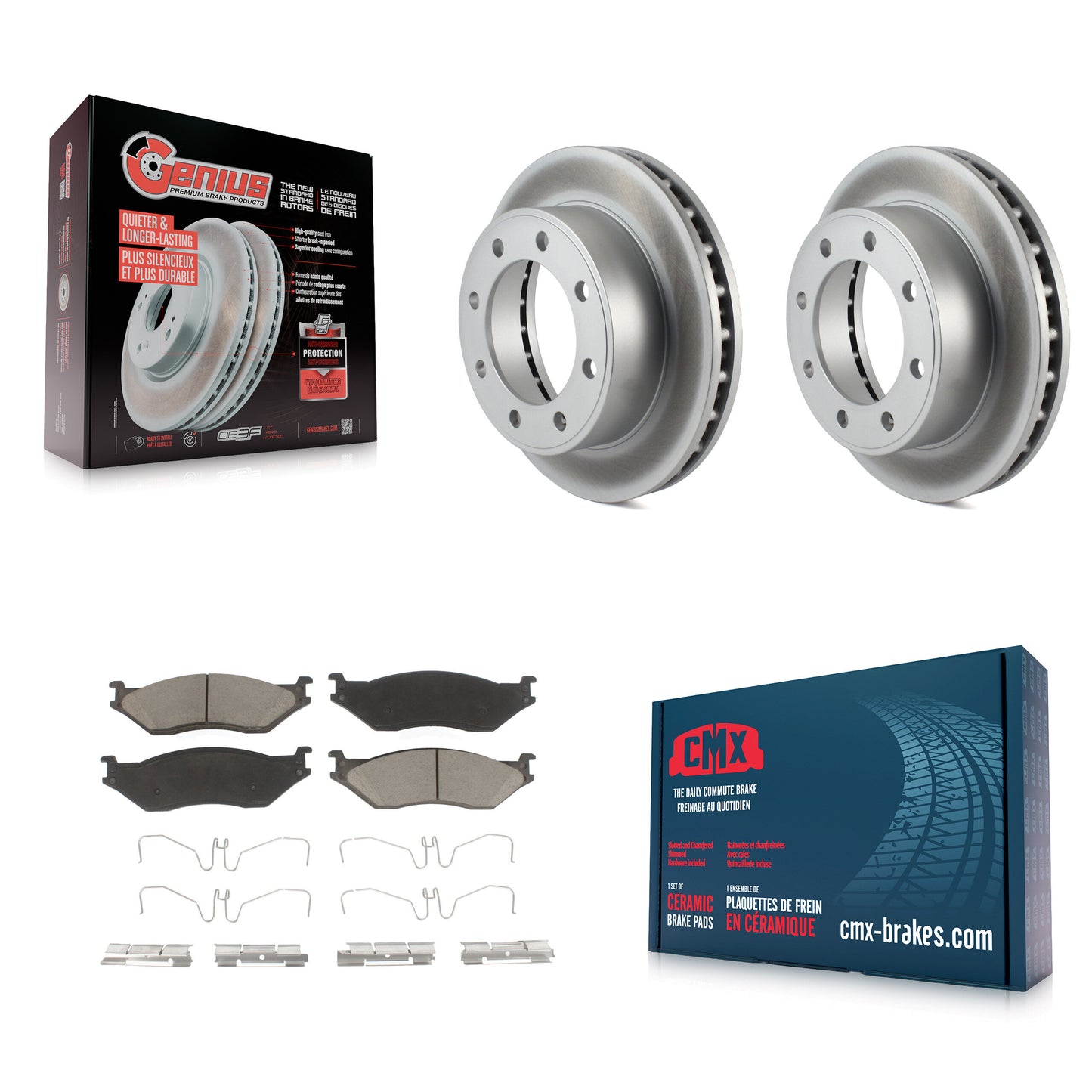 [Avant] Kit de disque (revêtu) et plaquette (céramique) de frein pour Ford F-550 Super Duty F-450 KGC-100399
