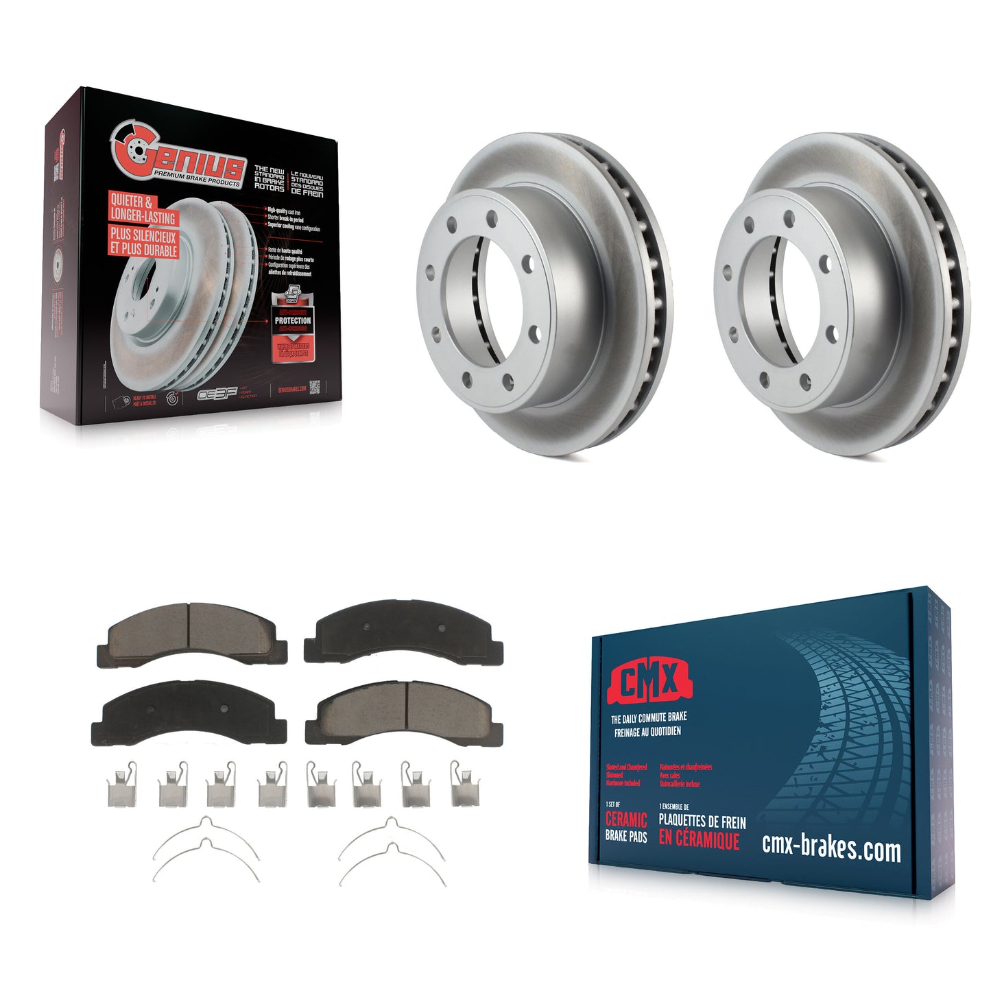 [Avant] Kit de disque (revêtu) et plaquette (céramique) de frein pour Ford F-250 Super Duty F-350 Excursion KGC-100400