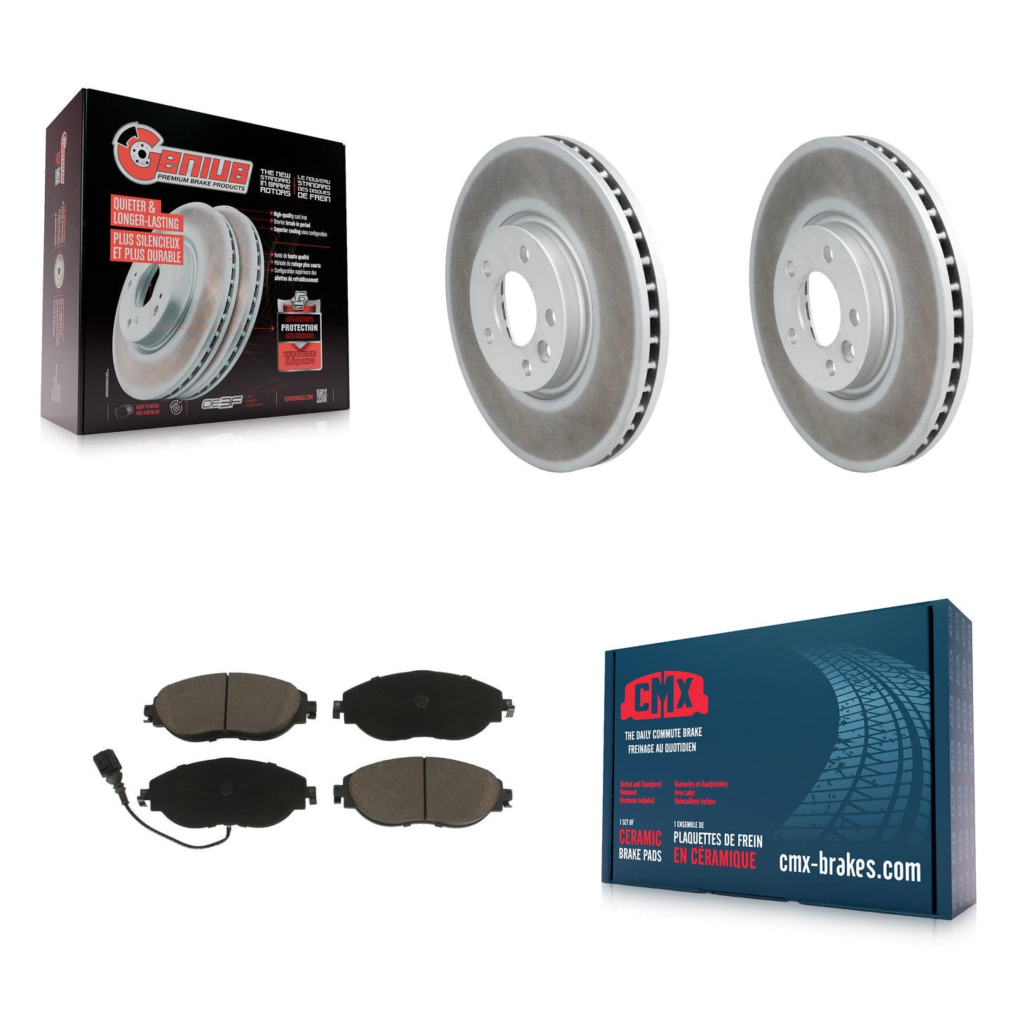 [Avant] Kit de disque (revêtu) et plaquette (céramique) de frein pour Volkswagen CC AWD KGC-100413