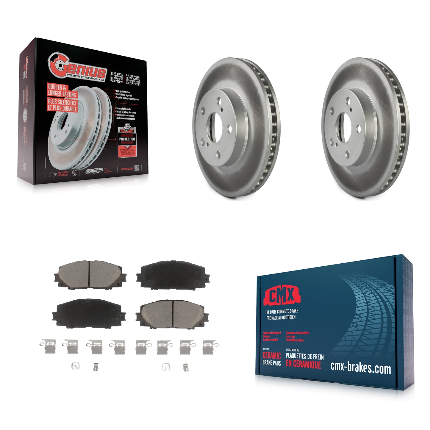 [Avant] Kit de disque (revêtu) et plaquette (céramique) de frein pour Toyota Prius Lexus CT200h Plug-In KGC-100423
