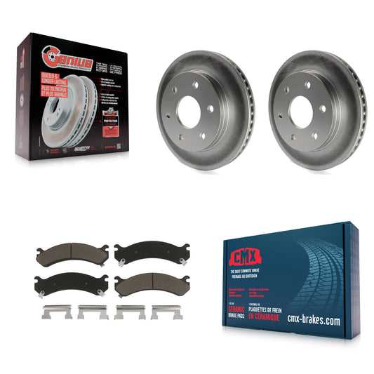 [Avant] Kit de disque (revêtu) et plaquette (céramique) de frein pour 2006 Chevrolet Express 2500 GMC Savana KGC-100428