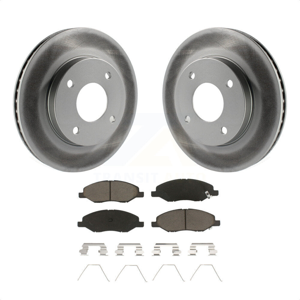 [Avant] Kit de disque (revêtu) et plaquette (céramique) de frein pour 2009-2011 Nissan Versa 1.6L KGC-100435 par Transit Auto