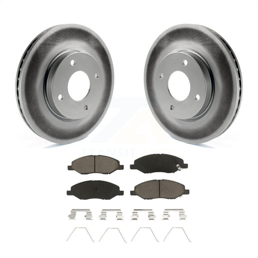 [Avant] Kit de disque (revêtu) et plaquette (céramique) de frein pour 2008 Nissan Versa 4-Wheel ABS KGC-100436 par Transit Auto